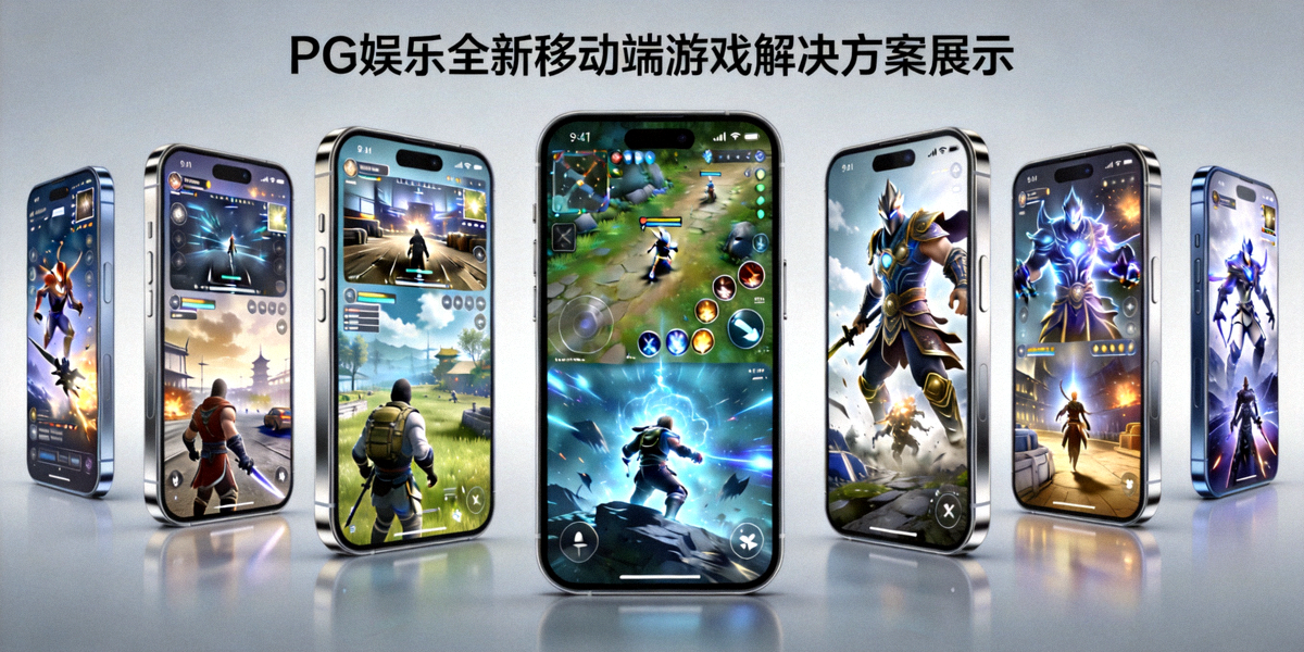 PG娱乐全新移动端游戏解决方案展示 - 多款智能手机展示运行中的高清游戏画面